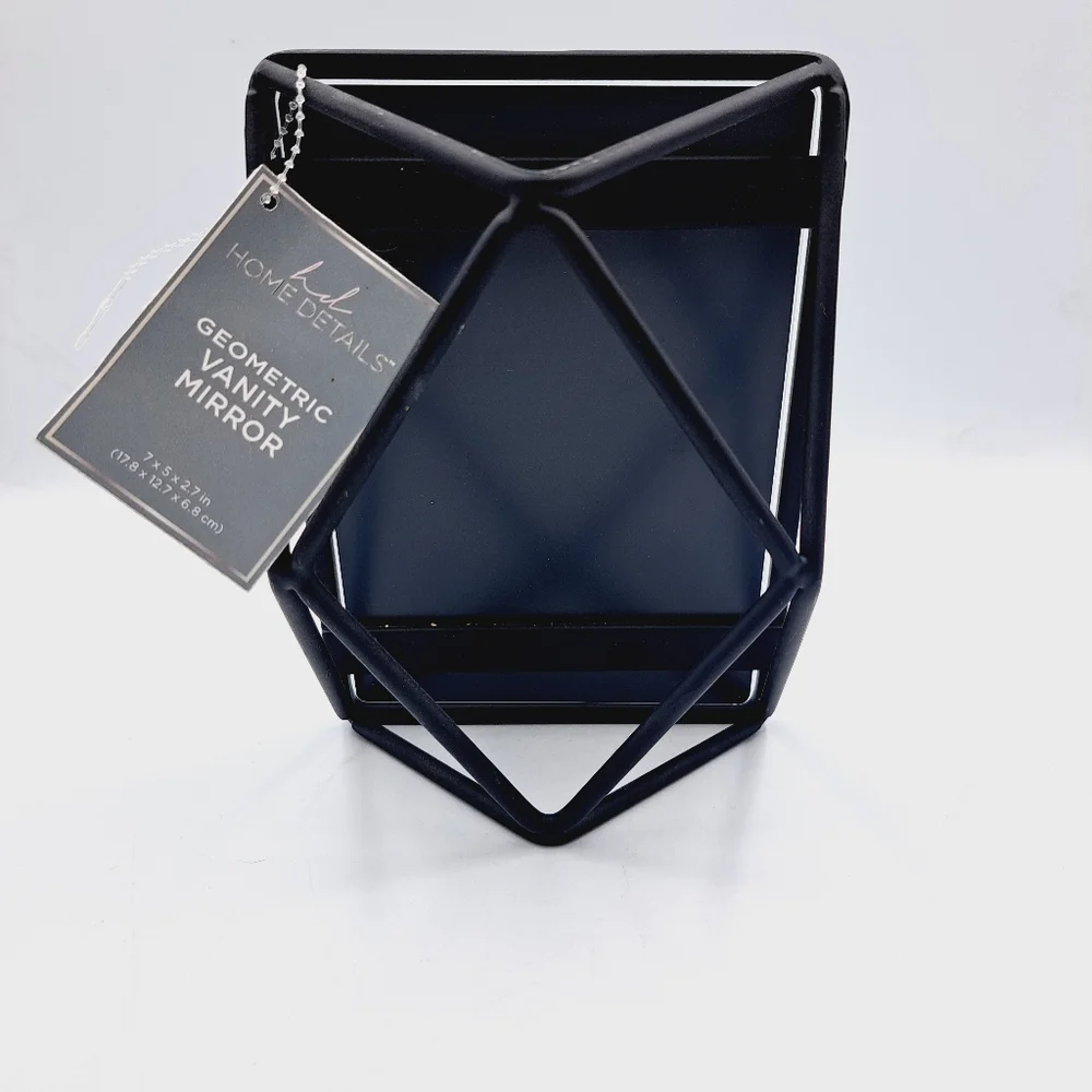 Sleek & Modern Black Geometric Freestanding Mirror